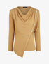 Top droit col bénitier et boutons - Camel - 1