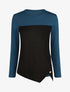 Pull droit bicolore à bords asymétrique - Bleu canard - 6