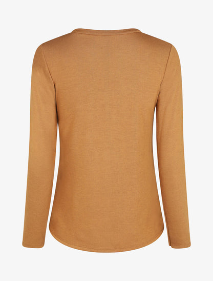 Pull droit bicolore à bords asymétrique - Camel - 2