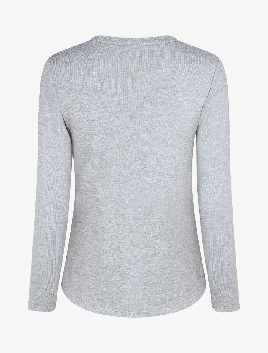 Pull droit bicolore à bords asymétrique - Gris - 2