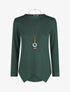 Pull uni asymétrique coupe droite - Vert foncé - 1