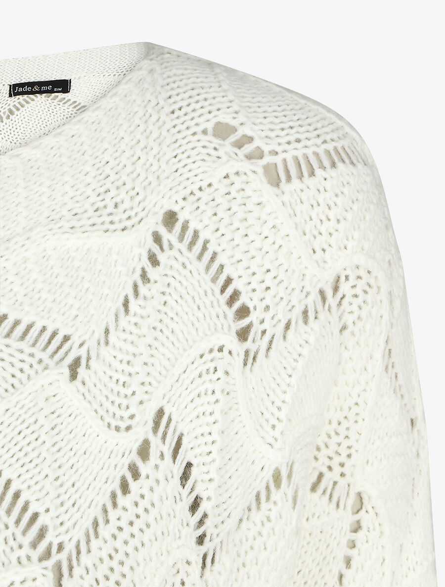 Pull loose col bateau - Blanc - 3