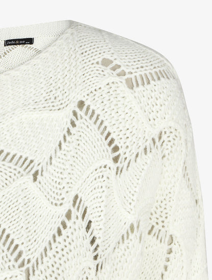 Pull loose col bateau - Blanc - 3