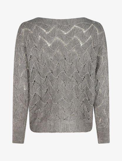 Pull loose col bateau - Gris - 2