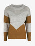 Pull droit à motif en V - Camel - 1