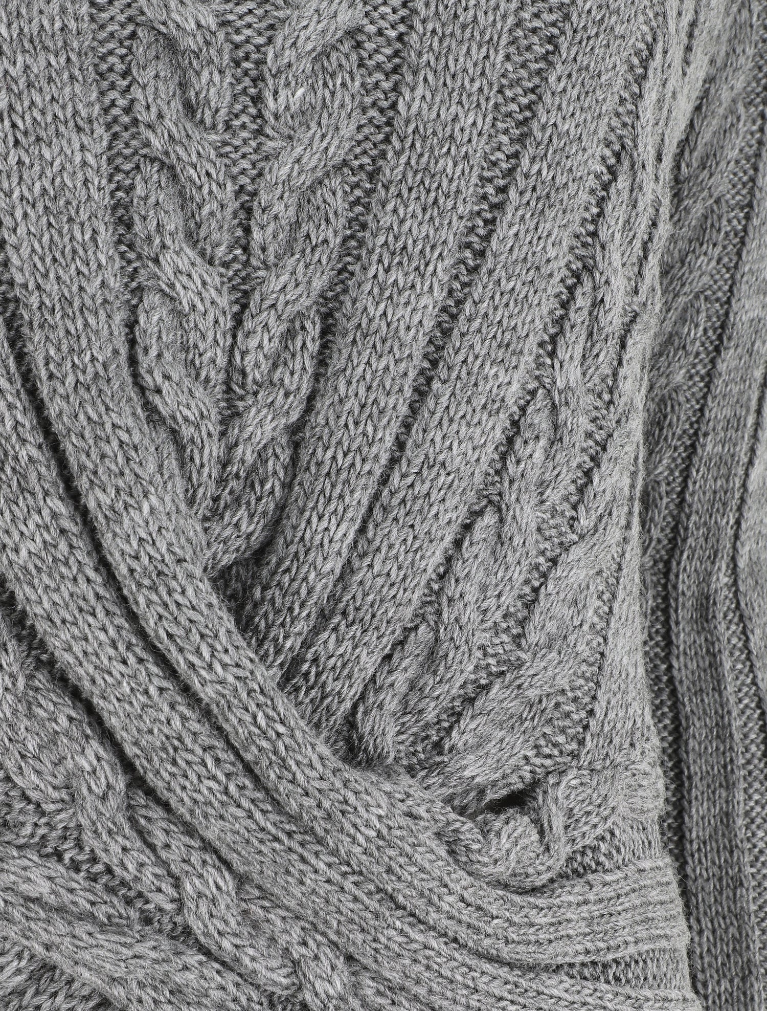 Pull droit torsadé en maille tressée - Gris - 3