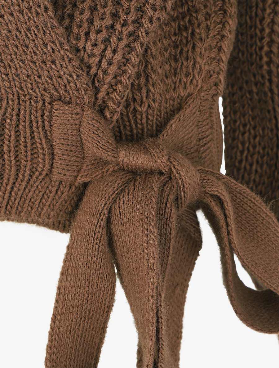 Pull cache-coeur loose uni - Marron - 3