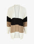 Gilet long et droit motif rayé - Blanc/noir - 1