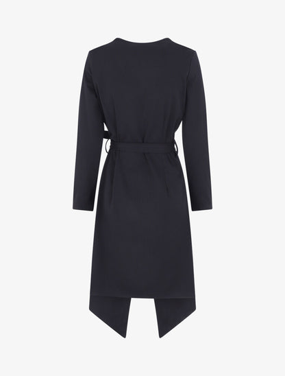 Veste longue ceinturée - Noir - 2