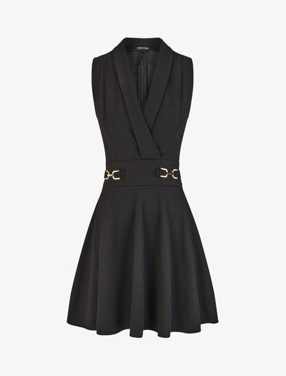 Robe patineuse courte sans manches - Noir - 1