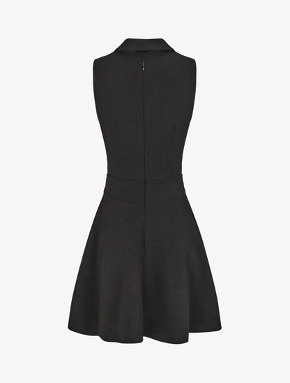 Robe patineuse courte sans manches - Noir - 2