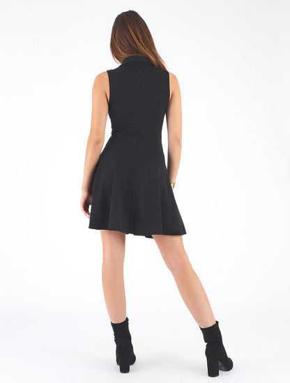 Robe patineuse courte sans manches - Noir - 5