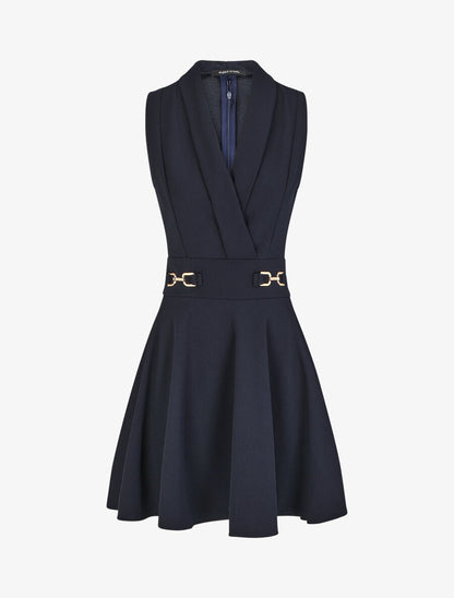 Robe patineuse courte sans manches - Marine - 4