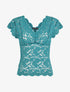 Top en dentelle transparent - Bleu canard - 4