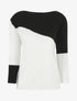 Pull droit texturé col bateau - Noir - 1