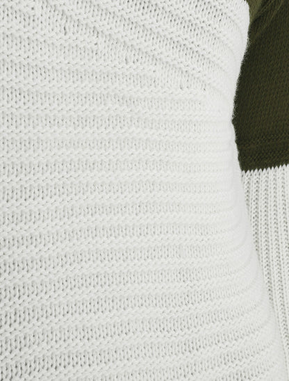 Pull droit texturé col bateau - Kaki - 3