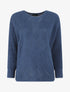 Pull ample uni maille fantaisie - Bleu - 4