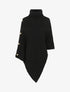 Poncho uni col roulé - Noir - 4