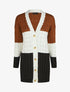 Gilet mi-long motif rayé - Camel - 1