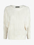 Pull droit col bateau en maille style damier - Beige - 1