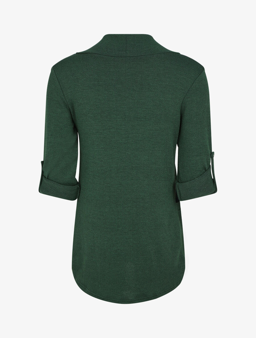 Gilet uni coupe droite - Vert foncé - 2