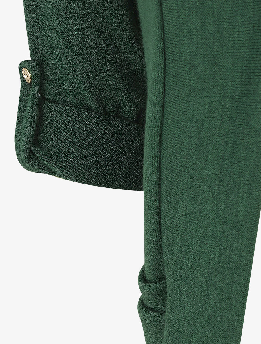 Gilet uni coupe droite - Vert foncé - 3