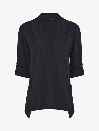 Gilet uni coupe droite - Marine - 1