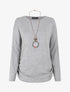 Pull fin à manches chauves-souris - Gris - 1