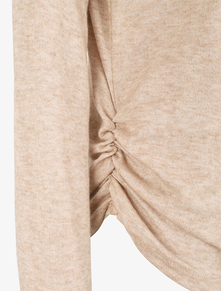 Pull fin à manches chauves-souris - Camel - 3