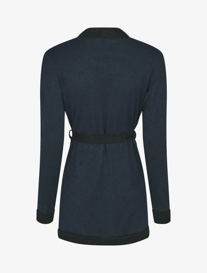 Gilet mi-long coupe droite - Marine - 2