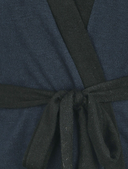 Gilet mi-long coupe droite - Marine - 3