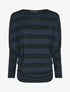 Pull ample motif rayé - Marine - 1