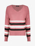 Pull droit rayé - Vieux rose - 1