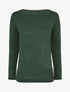 Pull droit uni col bateau - Vert foncé - 1