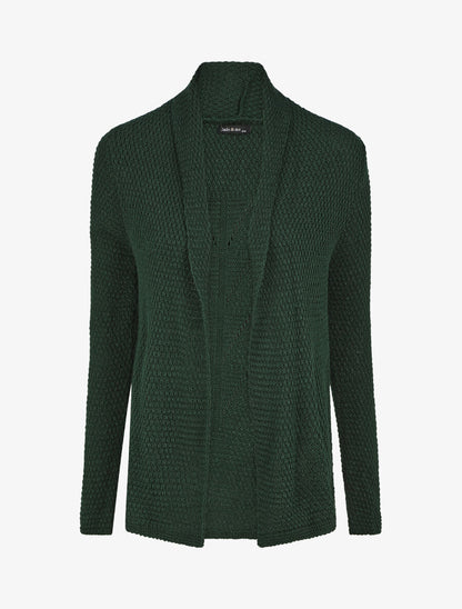 Gilet mi-long uni - Vert sapin - 4
