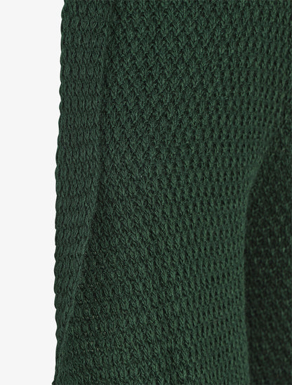 Gilet mi-long uni - Vert sapin - 3