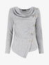 Pull droit à boutons et col bénitier - Gris - 1