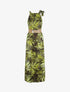 Robe longue à imprimé tropical - Noir - 1