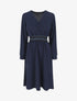Robe unie à bande élastiquée - Marine - 1