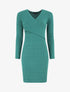 Robe courte ajustée manches longues - Vert - 1