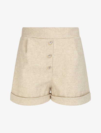 Short droit taille haute - Beige - 1