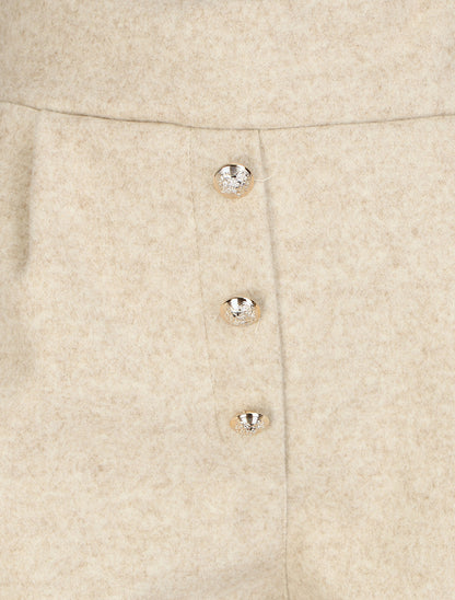 Short droit taille haute - Beige - 3