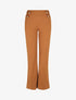 Pantalon droit taille haute à boutons - Camel - 1