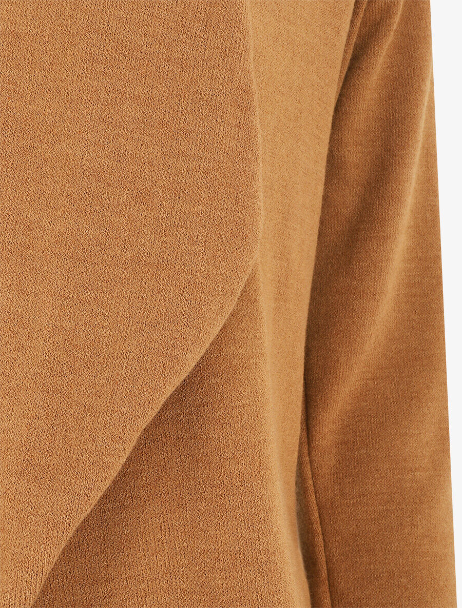 Gilet mi-long uni - Camel - 3
