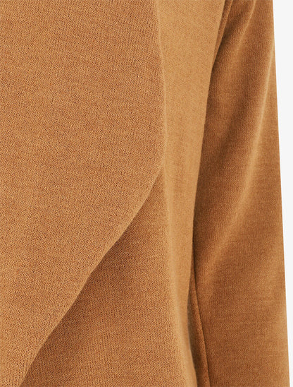Gilet mi-long uni - Camel - 3