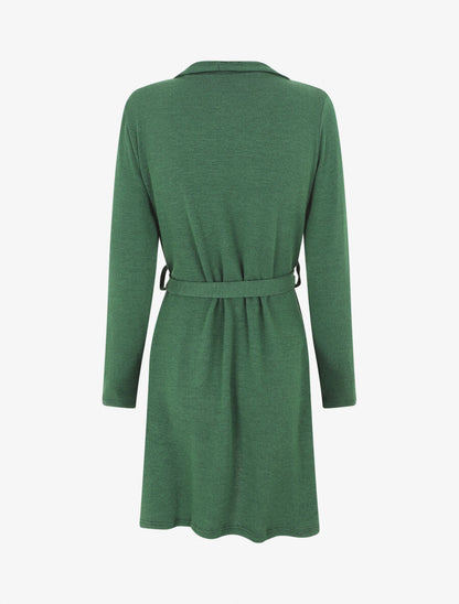 Gilet long en maille col cascade - Vert - 2