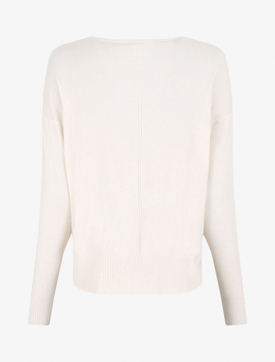 Pull fin uni classique - Crème - 2