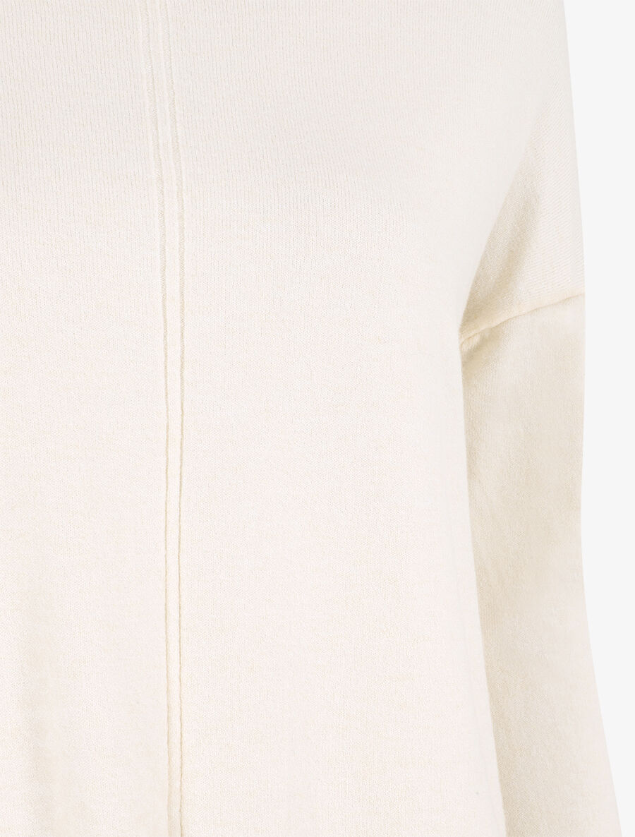 Pull fin uni classique - Crème - 3