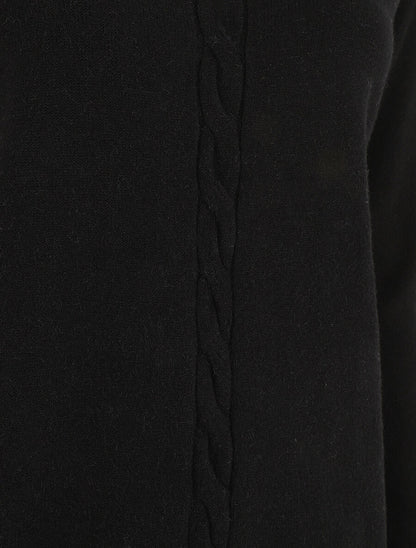 Pull fin uni basique à col rond - Noir - 3
