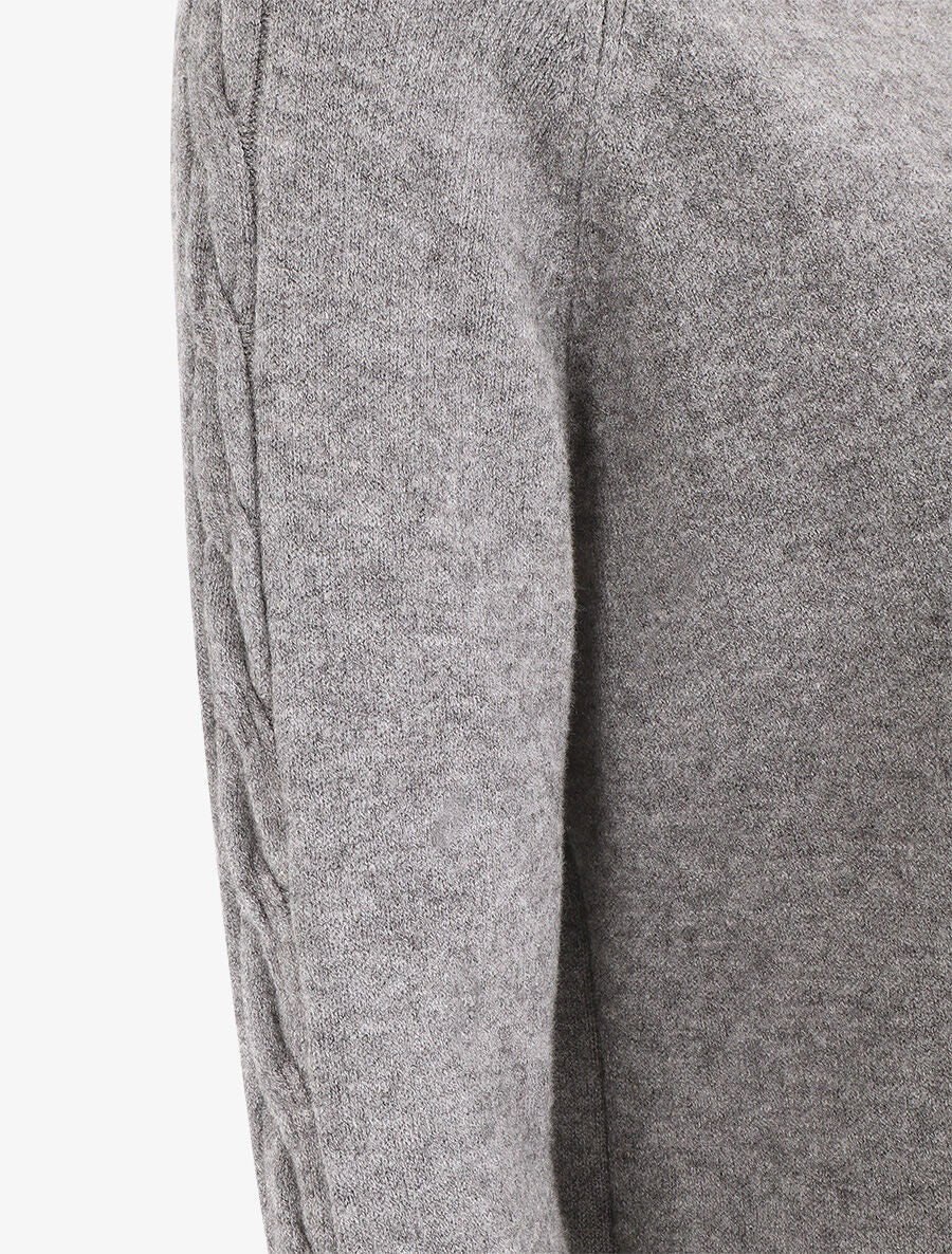 Pull fin uni basique à col rond - Gris - 3